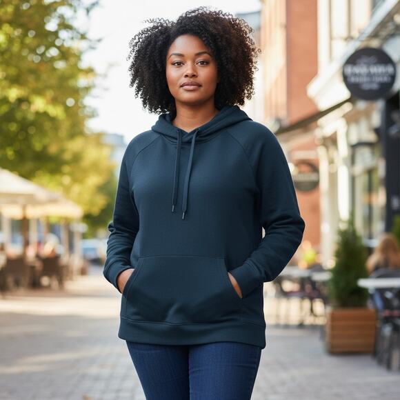 Reebok Women's Tropical Blue Hoodie with Kangaroo Pocket – Size Approx. Large - Picture 1 of 7